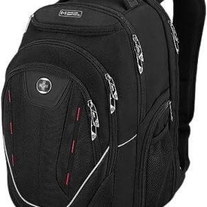 Swissdigital Design Terabyte TSA Laptop Backpack Men's USB Charging Port Large Capacity Business Travel Backpack Black（J16BTFB-41）| With Apple Find My Network