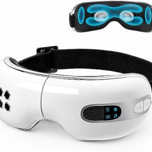 Worxvell Eye Massager with Heat and Cooling, Rechargeable Bluetooth Music Heated Eye Masks for Dry Eyes, Eye Strain, Migraine,Dark Circles, Improving Sleeping Gifts for Women and Men